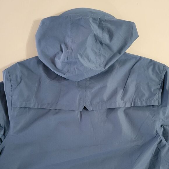 Your Turn Active Men's Blue Gray Hooded Performance Rain Jacket - Picture 11 of 15